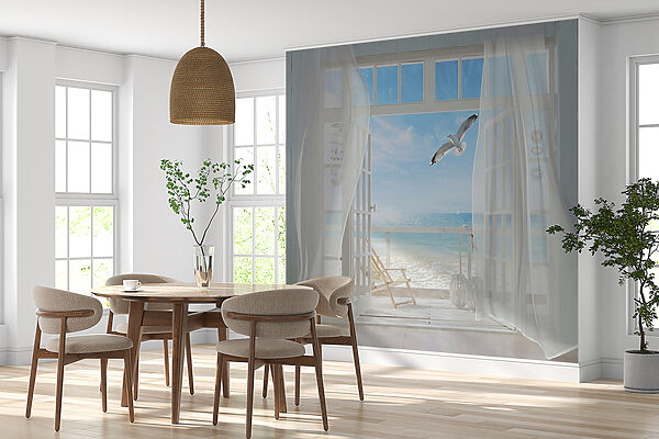 Vista de una playa desde una habitación con un pájaro sobrevolándola u40534pik1mr 600x400 - Vista de una playa desde una habitación con un pájaro sobrevolándola
