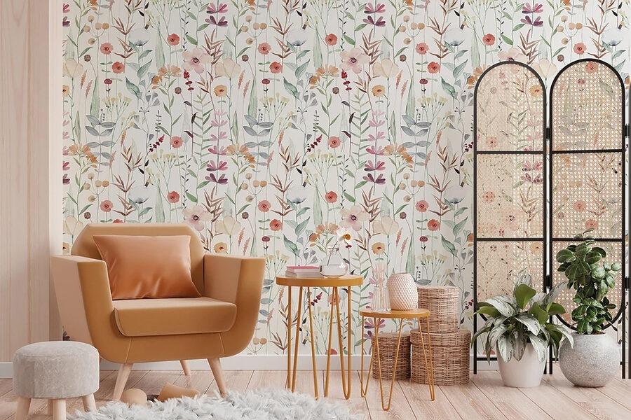 Patrón de flores y plantas