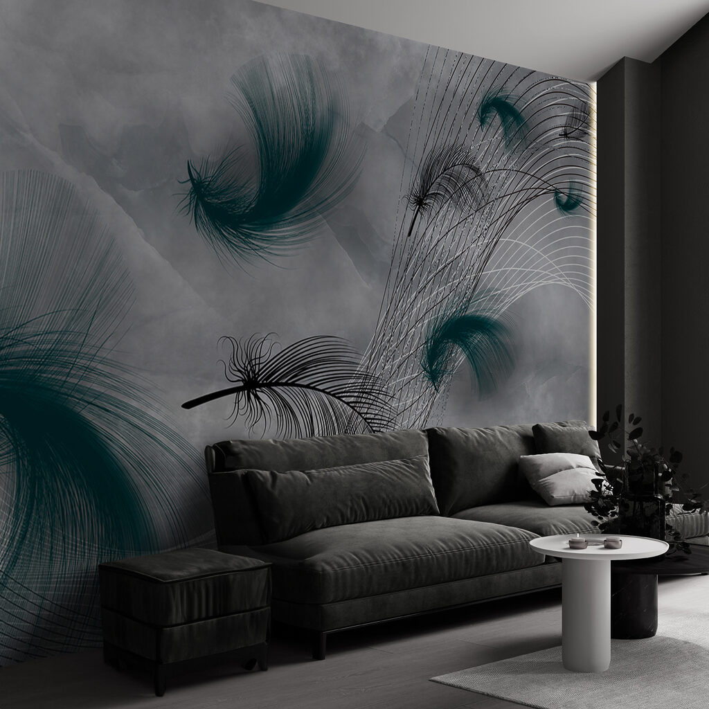 Elegant swirls of flowing feathers