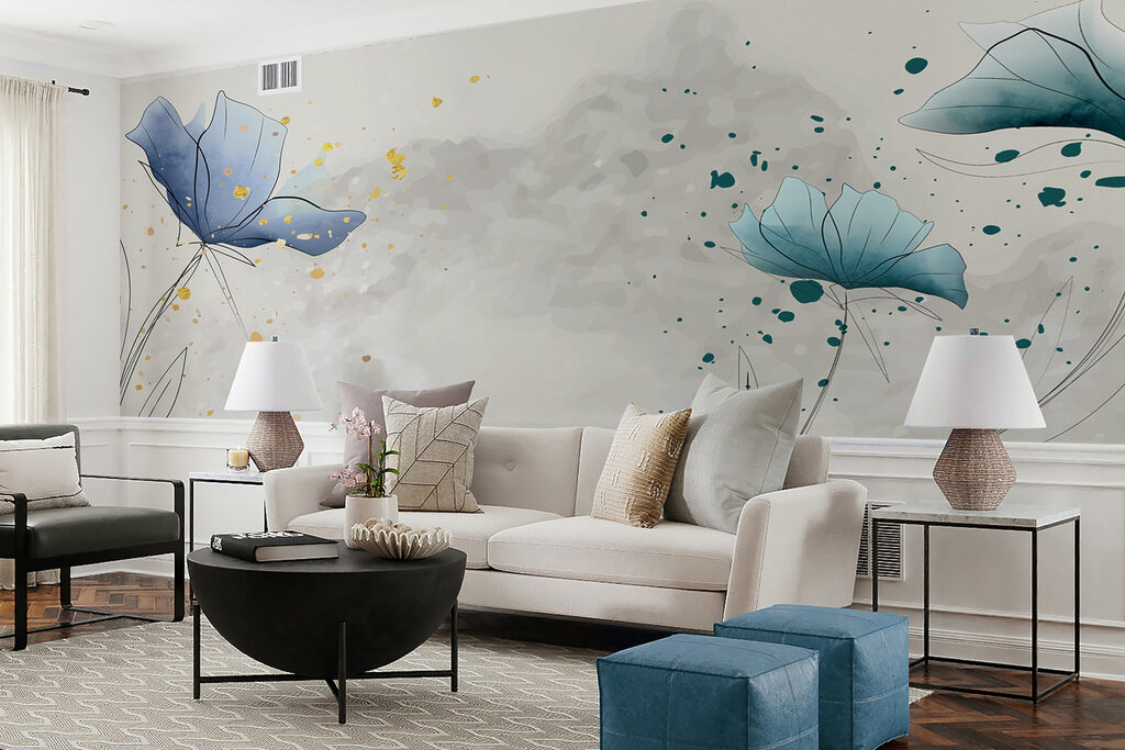 Blue blossoms dancing in breezy elegance Blue blossoms dancing in breezy elegance