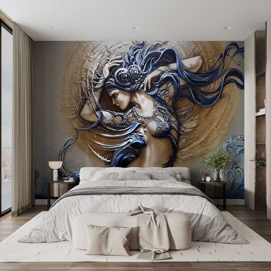 Pintura de una mujer con el pelo largo