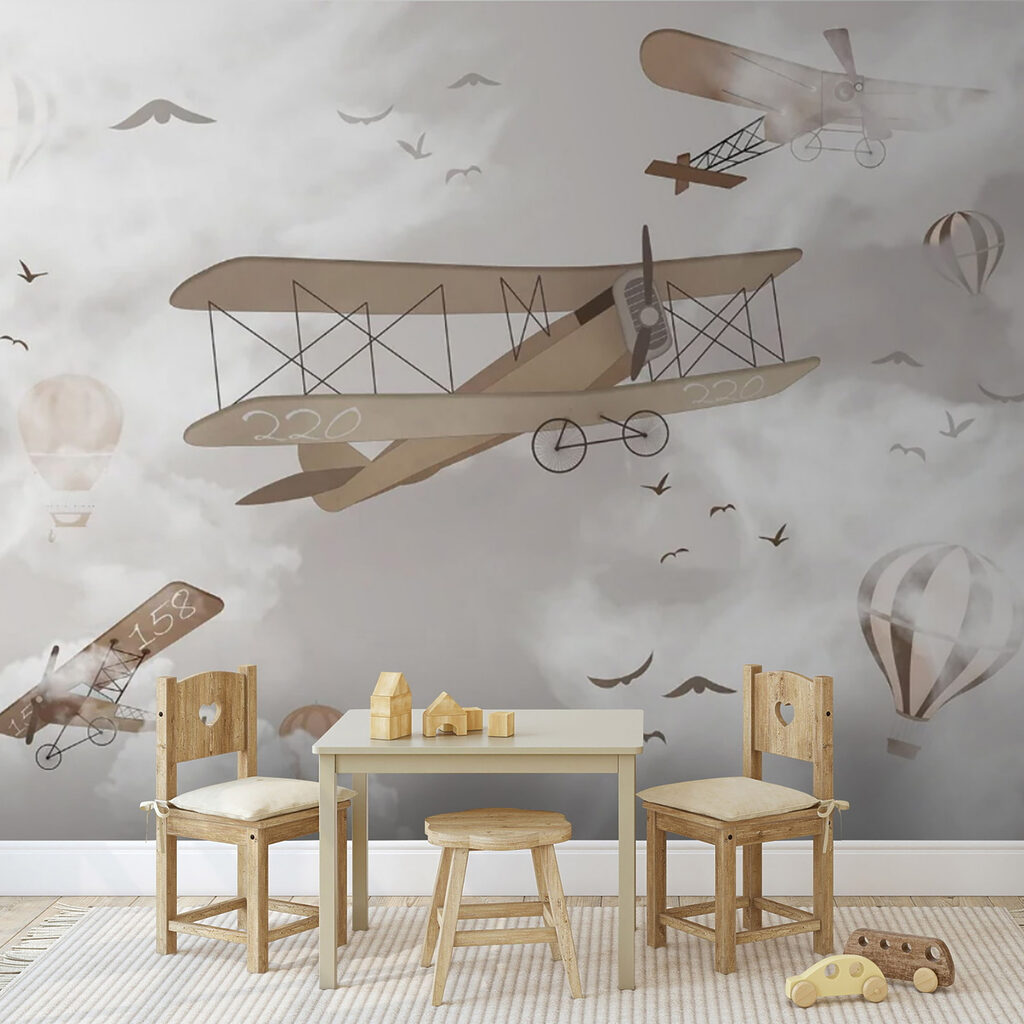 Group of airplanes in the sky