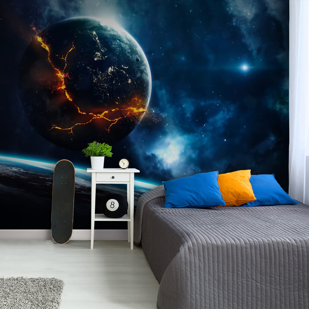 Planet with a crack in the earth