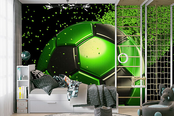 Balón de fútbol verde y negro Balón de fútbol verde y negro