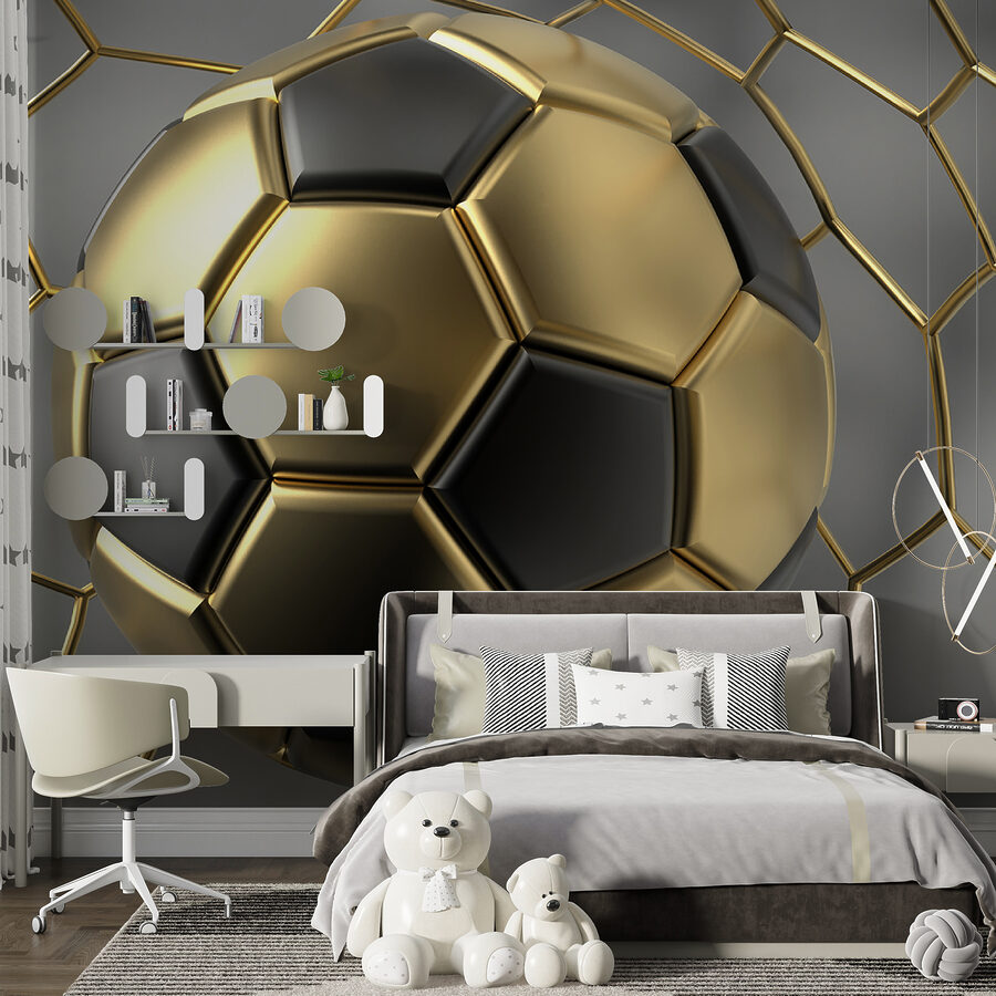 Fotomurales Sueños de fútbol en tonos metálicos. - Imagen 5