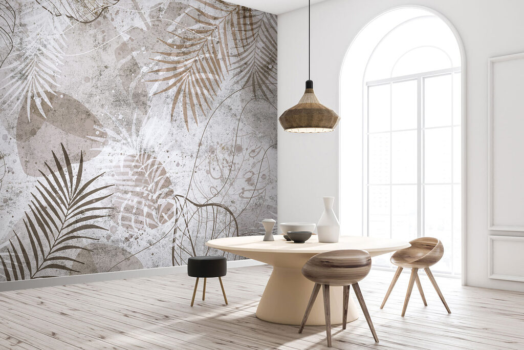 Elegant botanical patterns in neutral tones