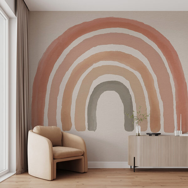 Arco iris pintado en rosa y gris Arco iris pintado en rosa y gris