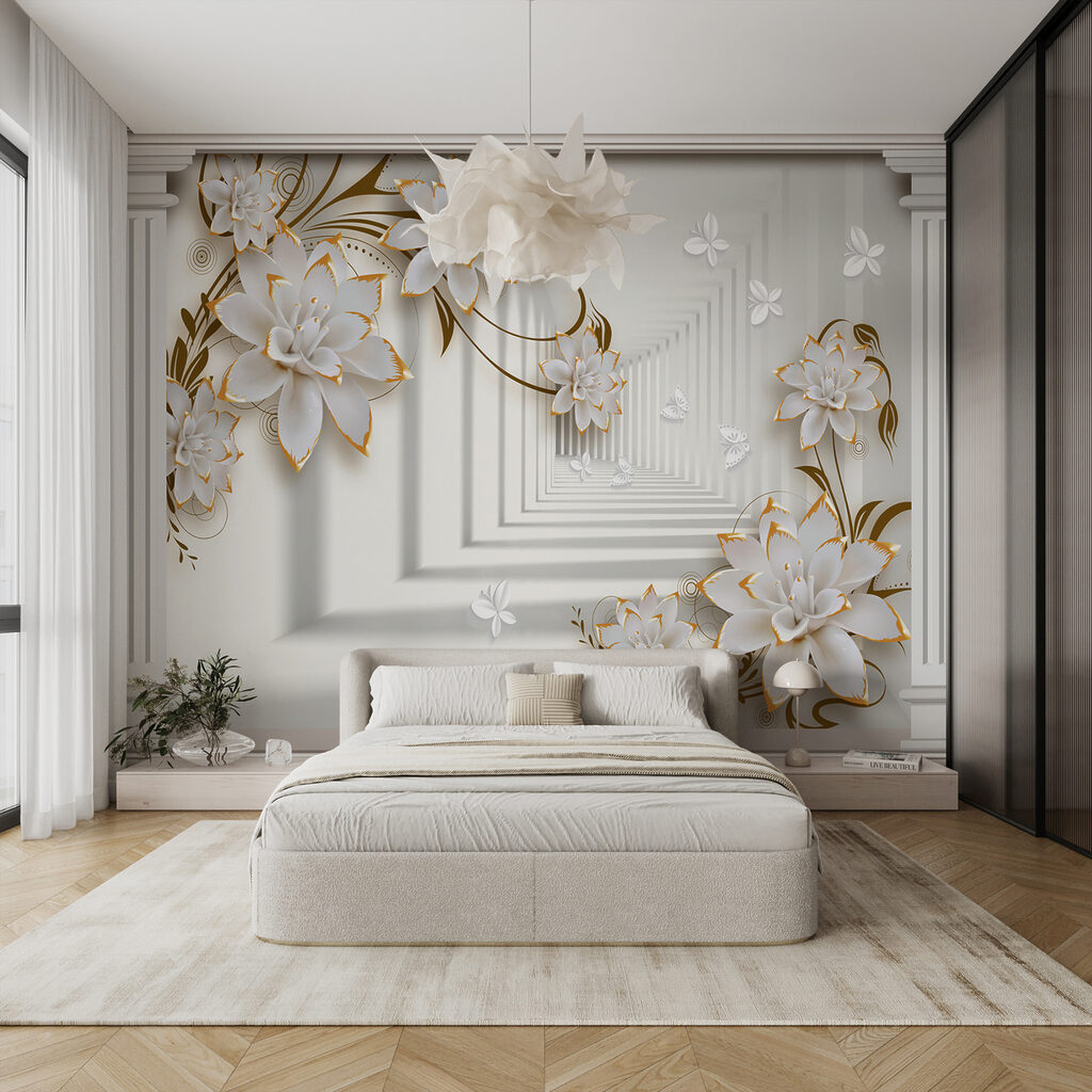 Elegant floral frame with butterfiles