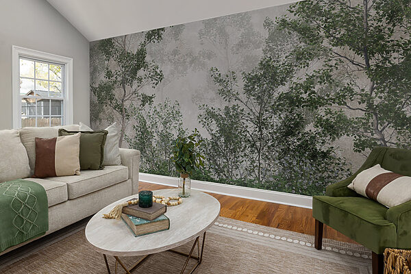 Group of trees with green leaves