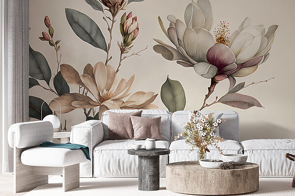 Elegantes flores de magnolia en tonos suaves Elegantes flores de magnolia en tonos suaves