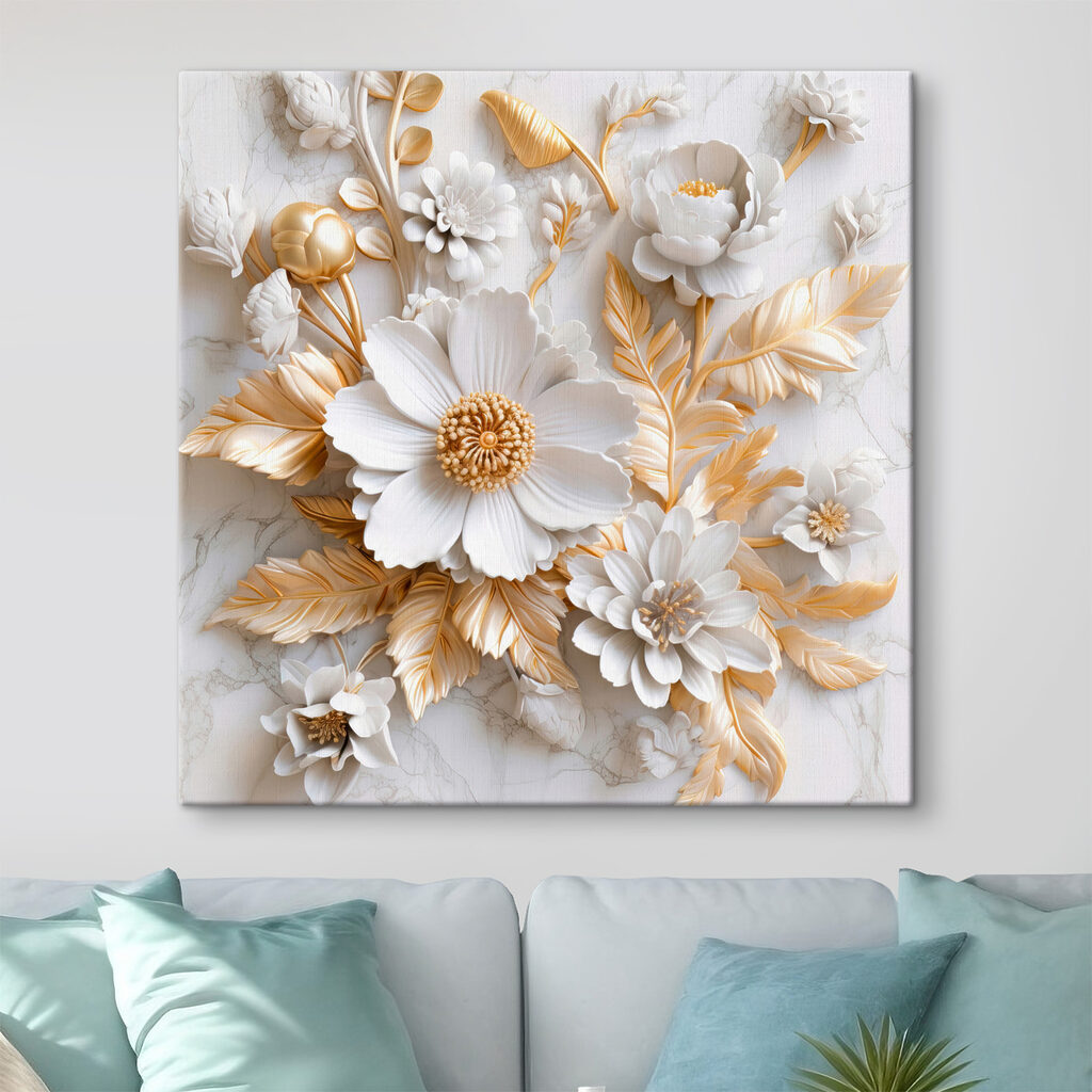 Elegant Floral Design in Cream and Beige