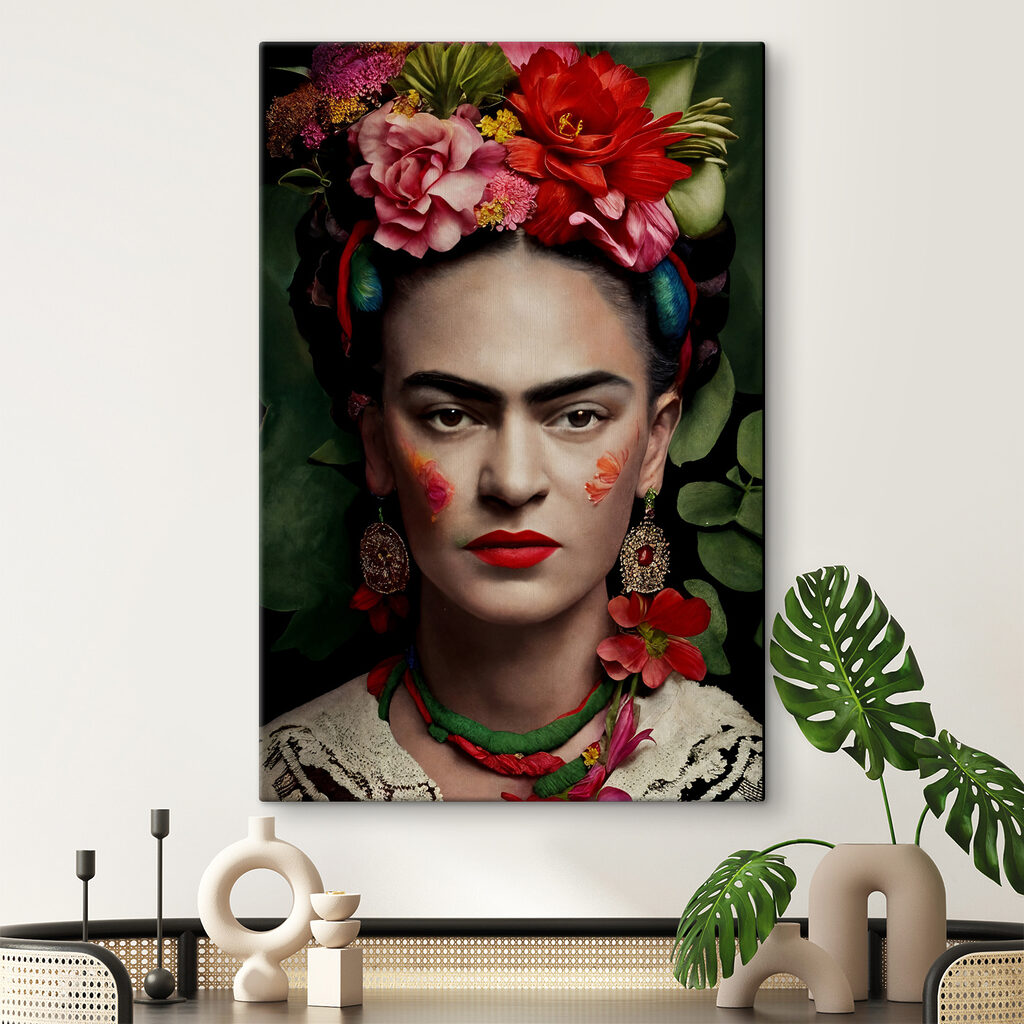 A woman with flowers in her hair