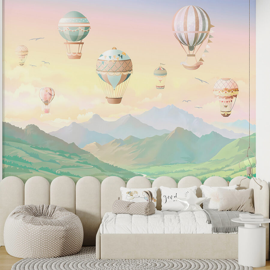 Grupo de globos aerostáticos en el cielo