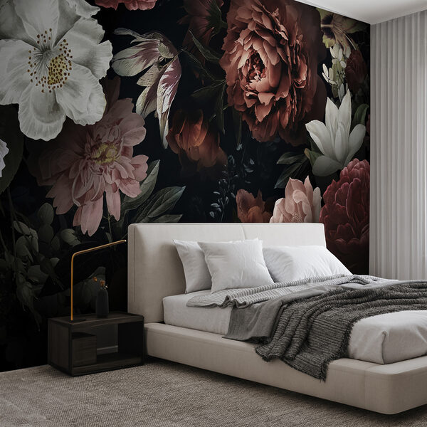 Elegant blooms on a dark backdrop Elegant blooms on a dark backdrop