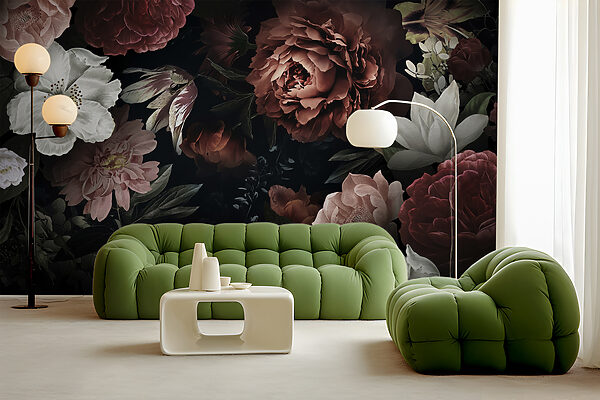 Elegant blooms on a dark backdrop Elegant blooms on a dark backdrop