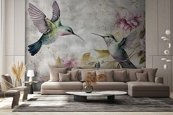 Pintura de pájaros y flores Pintura de pájaros y flores