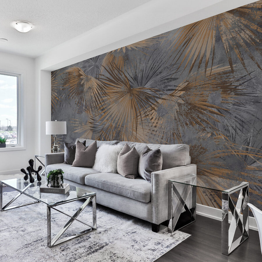 Papel pintado con hojas de palmera