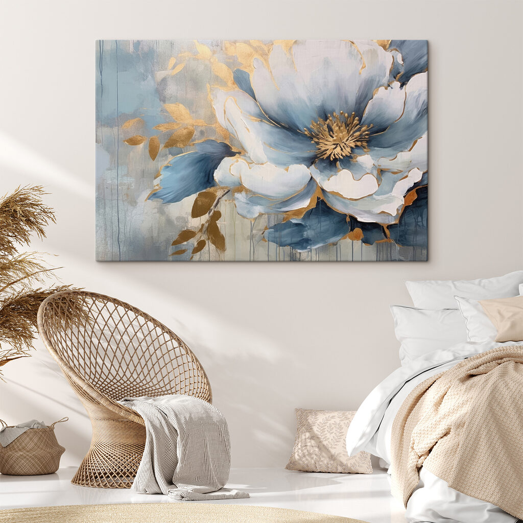 A painting of a flower