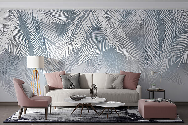 White leaves on a gray background