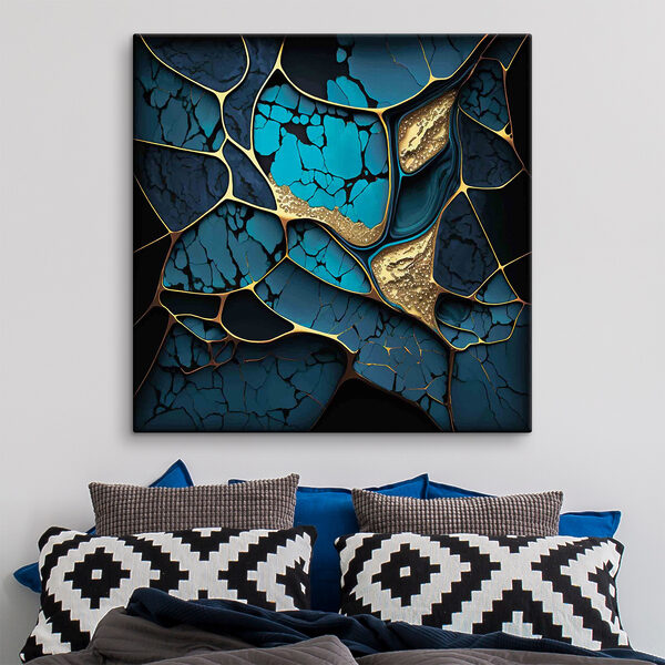 Turquoise and bronze abstract elegance