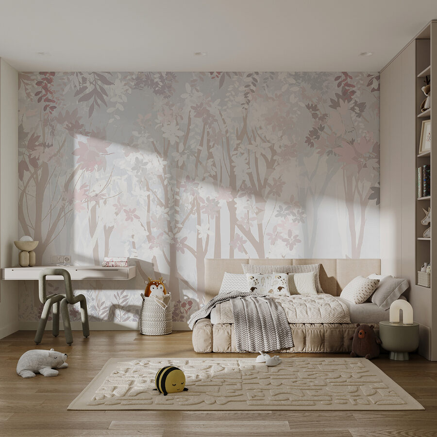 Estampado floral blanco y rosa