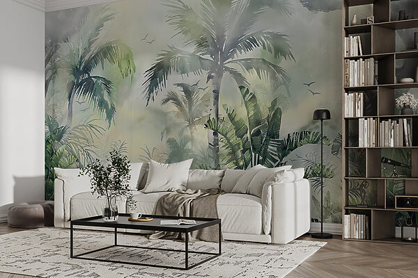 Bosque brumoso con palmeras Bosque brumoso con palmeras