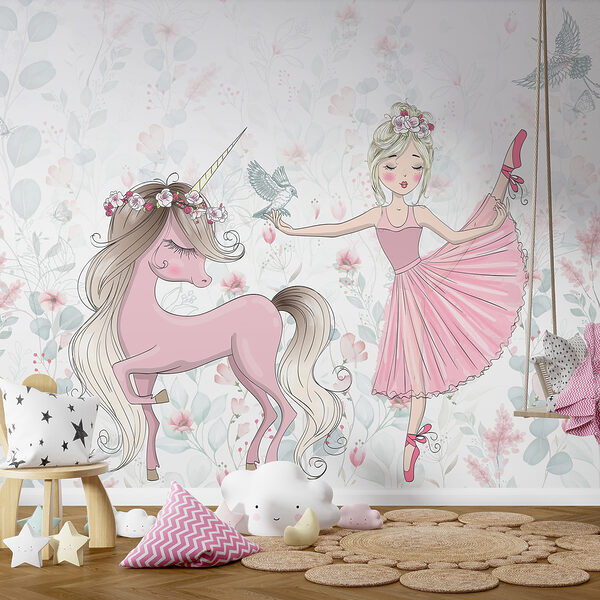 Unicornio y una niña Unicornio y una niña