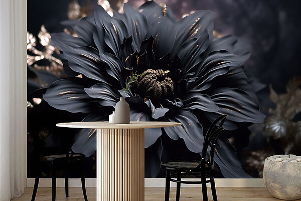 La elegante flor noir brilla en la oscuridad. La elegante flor noir brilla en la oscuridad.