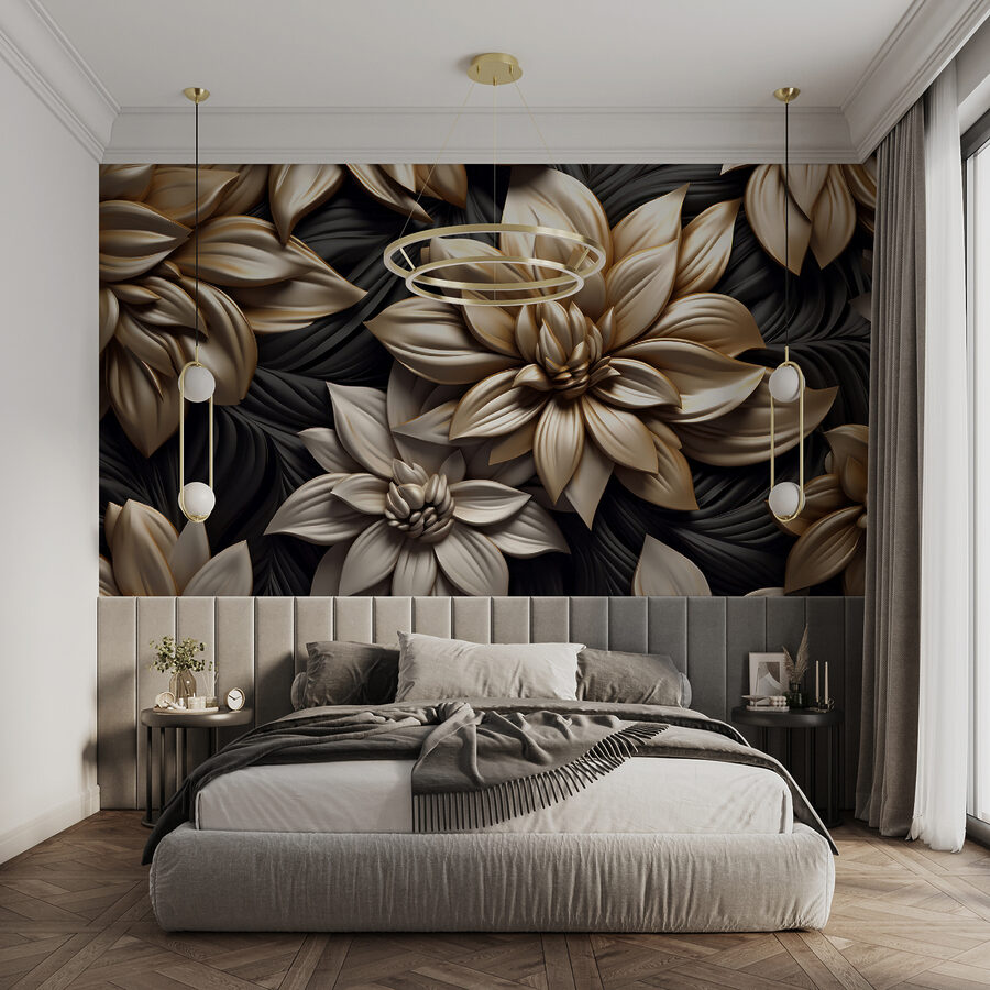 Elegante diseño floral sobre fondo oscuro