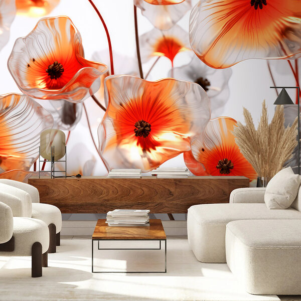 Group of glass flowers