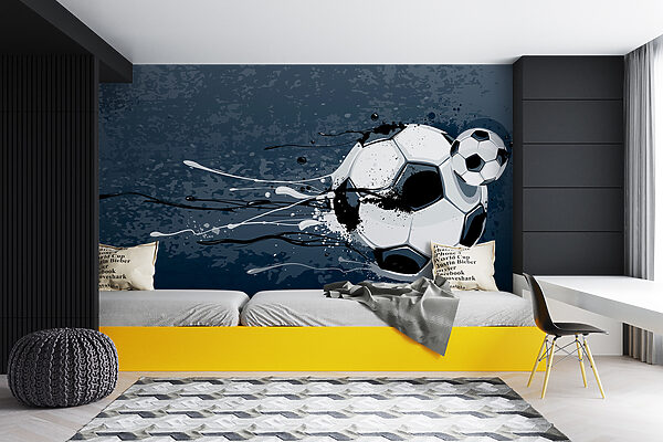 Balón de fútbol con salpicaduras de pintura Balón de fútbol con salpicaduras de pintura