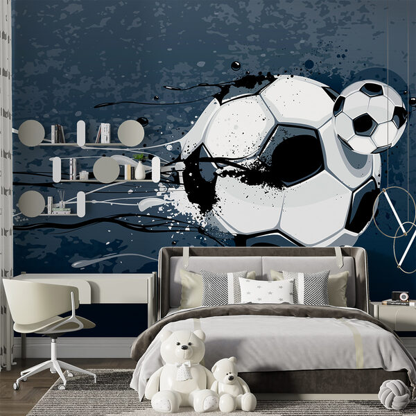 Balón de fútbol con salpicaduras de pintura Balón de fútbol con salpicaduras de pintura