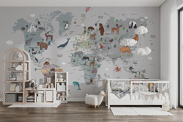 Mapa del mundo con animales Mapa del mundo con animales
