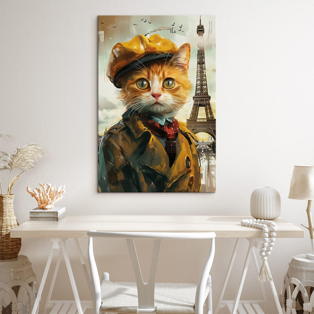 A cat in a coat and hat A cat in a coat and hat