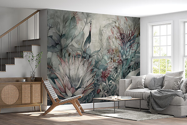 Pintura de flores y hojas Pintura de flores y hojas
