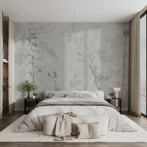 Pared blanca con hojas verdes Pared blanca con hojas verdes
