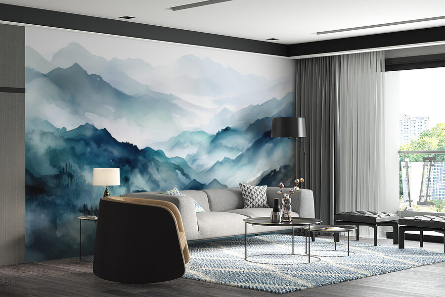 Pintura de una cordillera
