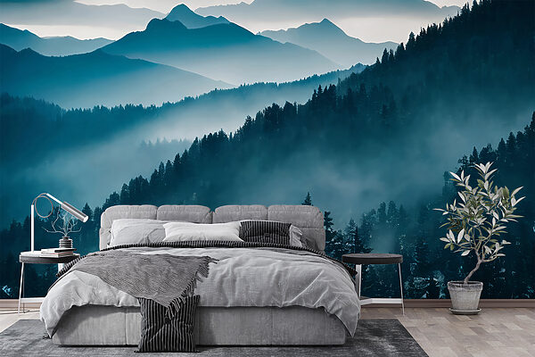 Cordillera con árboles y niebla Cordillera con árboles y niebla