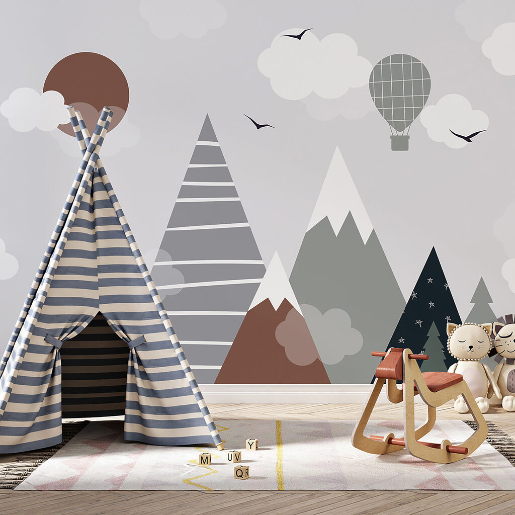 Landscape with trees and mountains