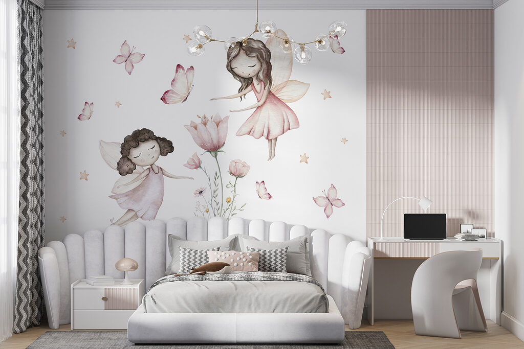 Group of fairies with butterflies and flowers Group of fairies with butterflies and flowers