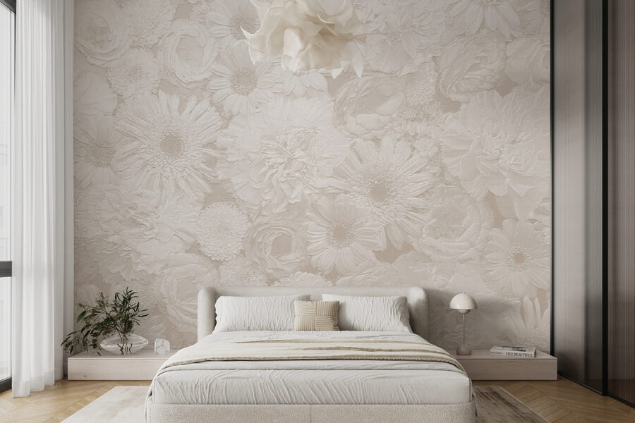 Estampado de flores blancas