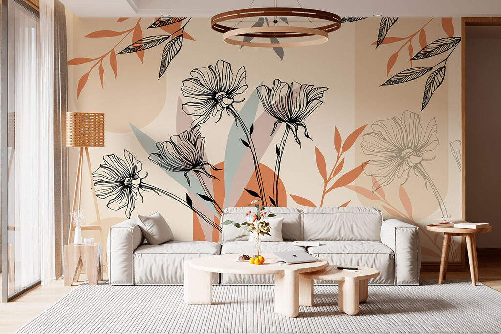 Drawing of flowers and leaves