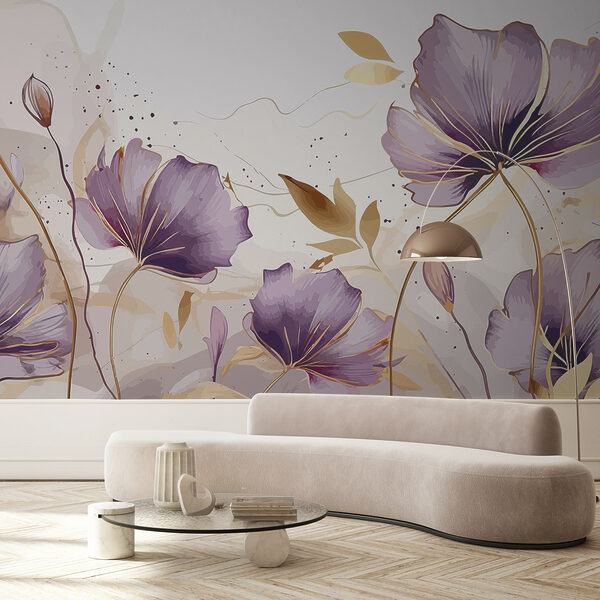 Pintura de flores moradas Pintura de flores moradas