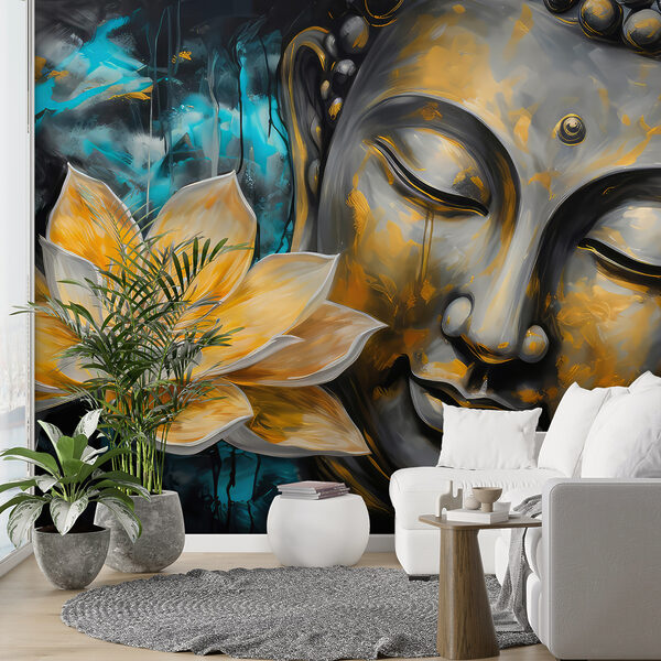 Pintura de una cara y una flor Pintura de una cara y una flor
