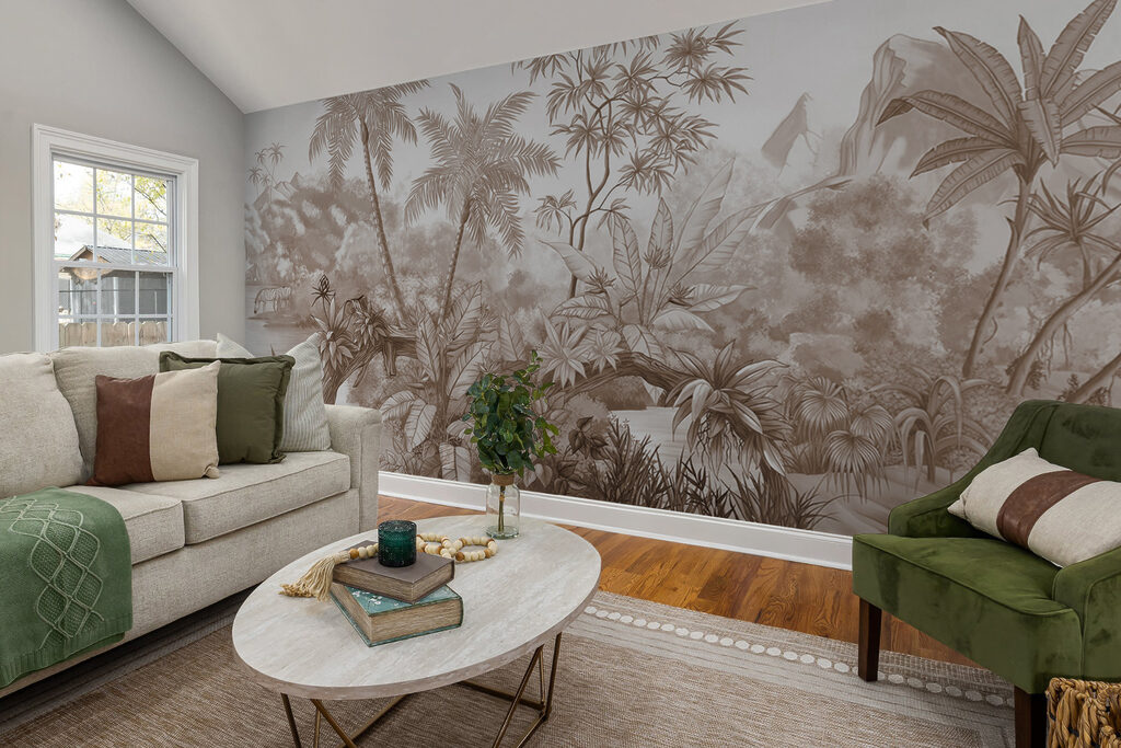 A drawing of a forest A drawing of a forest