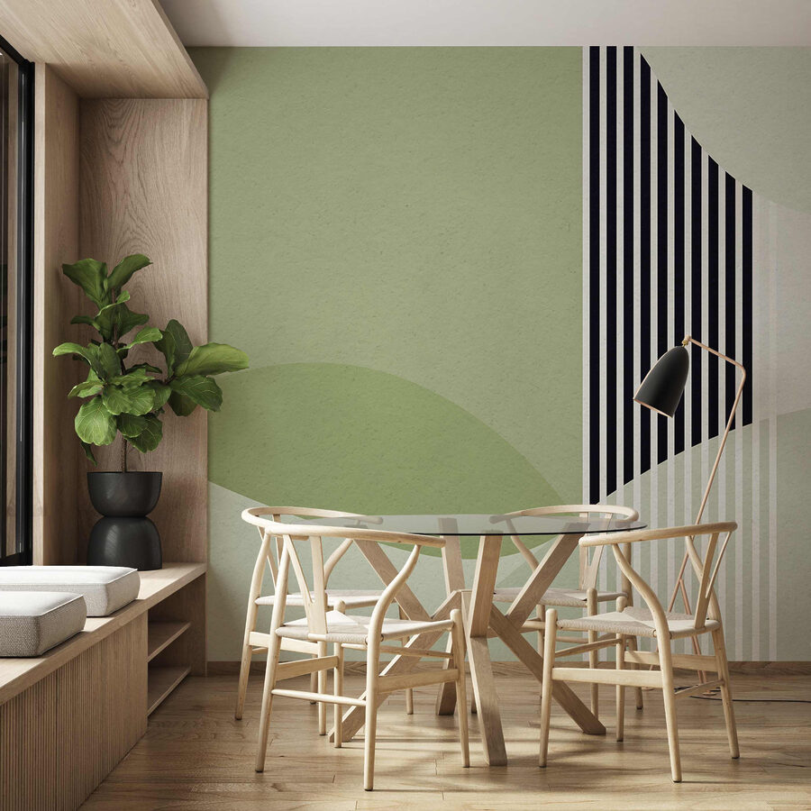 Un diseño geométrico verde y negro