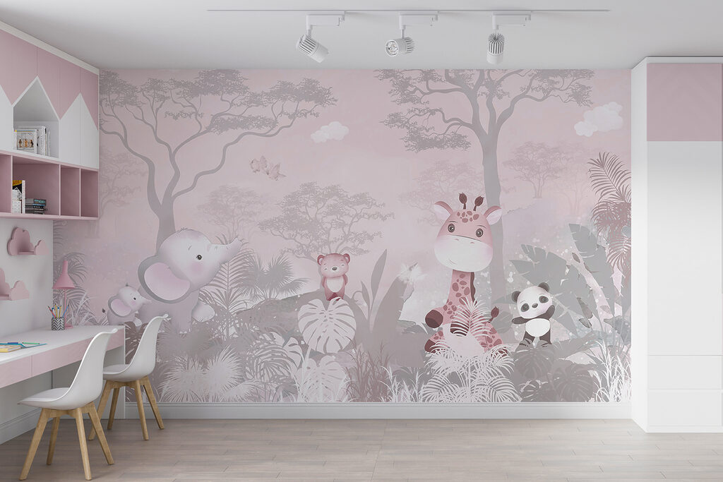 A group of animals in a forest