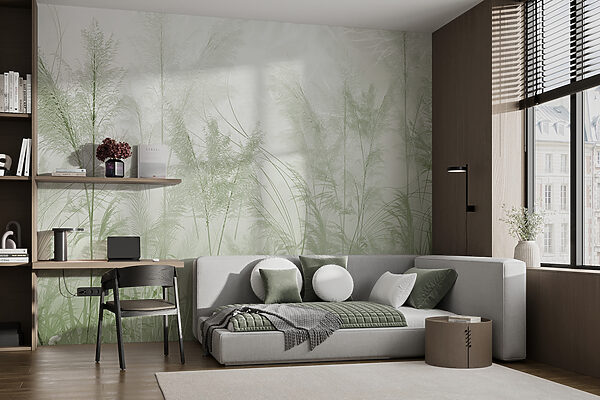 A foggy field of grass A foggy field of grass