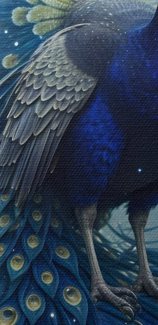 Majestic peacock in cosmic splendor Majestic peacock in cosmic splendor