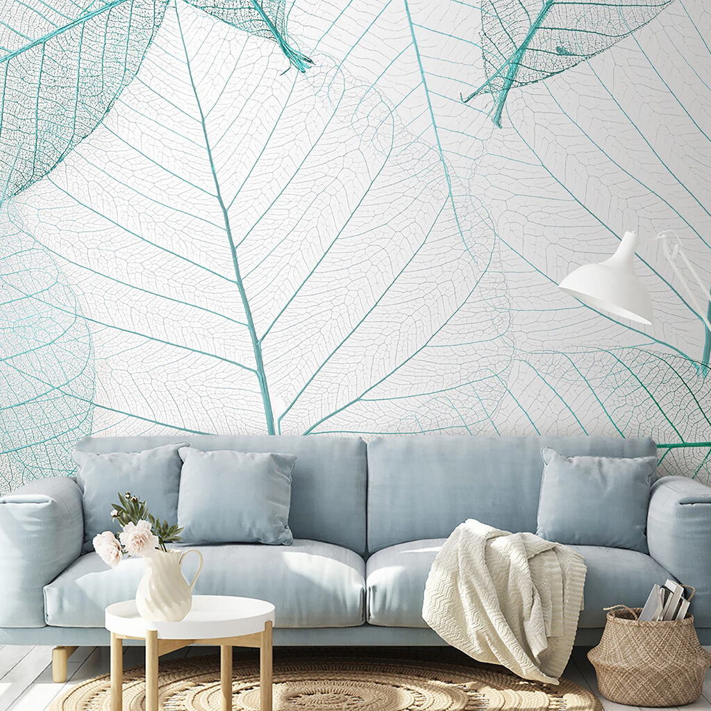 A group of leaves with veins